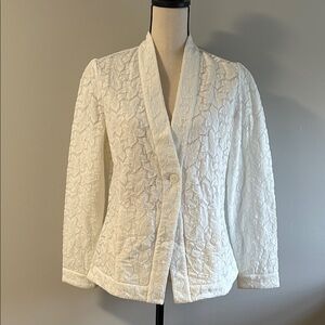 NWT NIC + ZOE Petal Lace Sweater Jacket in Paper White